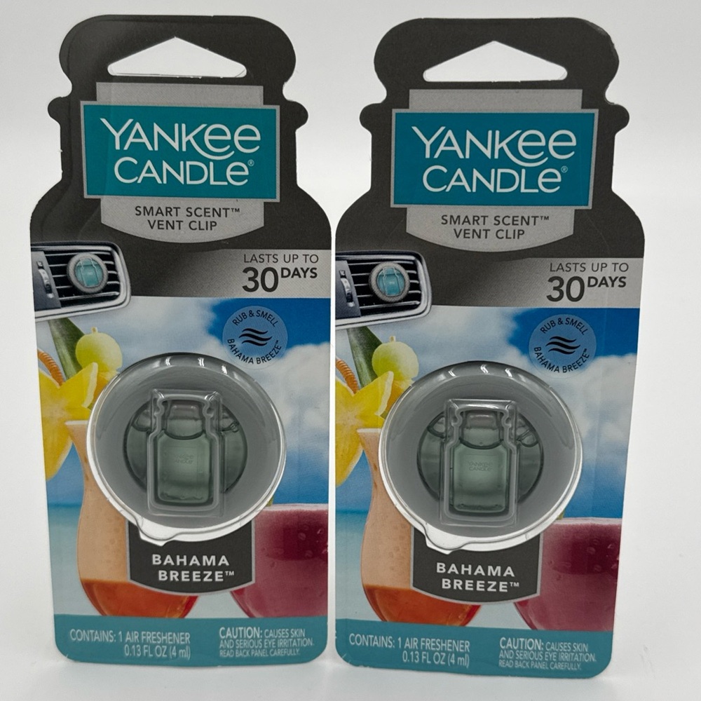 Yankee Candle Smart Scent Vent Clip Bahama Breeze Set Of 2